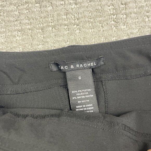 Zac and Rachel Pants Womens Size 6 Straight Flat Front Dress Black Business - Picture 4 of 8